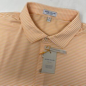 Peter Millar Orange Striped Polo Shirt